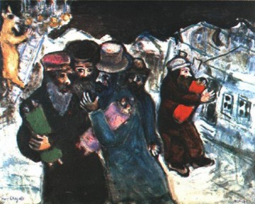 マルク・シャガール Painting - シナゴーグからの帰還 現代のマルク・シャガール